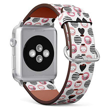 Load image into Gallery viewer, S-Type iWatch Leather Strap Printing Wristbands for Apple Watch 4/3/2/1 Sport Series (42mm) - Cute Pattern with Cats
