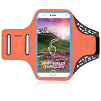 Cell Phone Armband Case Workout Walking Running Holder Arm Bands for Samsung Galaxy S22+/ S21 FE/ S10 Plus/ A51/ Google Pixel 6/ 5a 5G/ 4a 5G/ 3 XL/BLU Vivo X6/ G9 Pro/ G70/ G50 Mega (Orange)