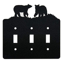 Load image into Gallery viewer, Bear Triple Toggle Light Switch Wall Plate (Triple Toggle, Black)
