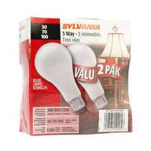Load image into Gallery viewer, Sylvania 3 Way 30/70/100 Incandescent Light Bulb 2 Pack
