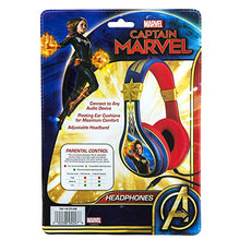 Load image into Gallery viewer, eKids Captain Marvel Kids Headphones, Adjustable Headband, Stereo Sound, 3.5Mm Jack, Wired Headphones for Kids, Tangle-Free, Volume Control, Childrens Headphones Over Ear for School Home, Travel
