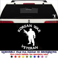 GottaLoveStickerz Korean War Veteran Soldier Removable Vinyl Decal Sticker for Laptop Tablet Helmet Windows Wall Decor Car Truck Motorcycle - Size (10 Inch / 25 cm Tall) - Color (Matte Black)