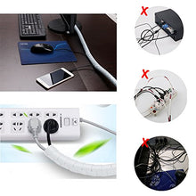 Load image into Gallery viewer, White Cable Wire Cover Cord Management Sleeve Electrical Wire Organizer Holder, VIWIEU Reusable &amp; Expandable Desktop Spiral Tube Wire Hider with BONUS Clips For TV Computer Home Entertainment
