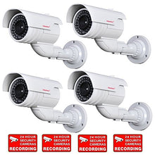 Load image into Gallery viewer, VideoSecu 4 Pack Dummy Fake Bullet Security Cameras CCTV Surveillance Imitation IR Infrared LEDs with Flashing Light DMYIRV2 MDC
