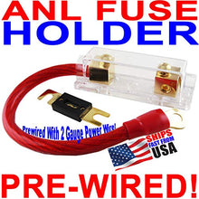 Load image into Gallery viewer, Gold ANL Fuse Holder + 1 Foot 2 Gauge Wire + 200A Fuse!
