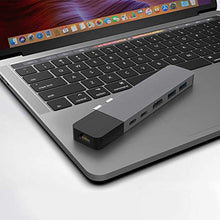 Load image into Gallery viewer, HyperDrive USB C Hub, Dual Type C Hub Adapter for MacBook Pro 13&quot; 15&quot;, 6-in-2 Multi-Port Thunderbolt USB-C Dongle with Gigabit Ethernet, 40Gb/s C-USB 100W, 5Gb/s Type-C 60W PD, 4K HDMI
