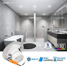 Load image into Gallery viewer, TORCHSTAR 12-Pack 4 Inch LED Recessed Retrofit Downlight, Baffle Trim, Dimmable Retrofit Recessed Lighting with LED Driver, 10W (65W Equiv.), CRI 90, UL Listed, 655lm, 5000K Daylight, Wet Location
