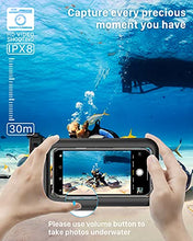 Load image into Gallery viewer, YOSH Waterproof Phone Case Universal Waterproof Phone Pouch IPX8 Dry Bag Compatible for iPhone 12 11 SE X 8 7 6 Galaxy S20 Pixel up to 6.8&quot;, for Beach Kayaking Bath Travel - Black
