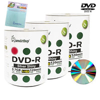 Smartbuy 300-disc 4.7GB/120min 16x DVD-R Shiny Silver Blank Media Record Disc + Free Micro Fiber Cloth