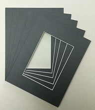 Load image into Gallery viewer, Pack of 5 20x24 Black Picture Mats with White Core Bevel Cut for 16x20 Pictures

