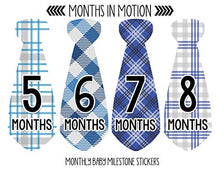 Load image into Gallery viewer, Baby Monthly Tie Stickers - Baby Milestone Stickers - Newborn Boy Stickers - Month Stickers for Baby Boy - Baby Boy Tie Stickers - Monthly Milestone Stickers
