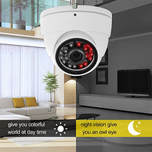 Load image into Gallery viewer, Analog CCTV Camera HD 1080P 4-in-1 (TVI/AHD/CVI/960H Analog) Security Dome Camera Outdoor Metal Housing, 24 IR-LEDs True Day &amp; Night Monitoring 3.6mm Lens (White)
