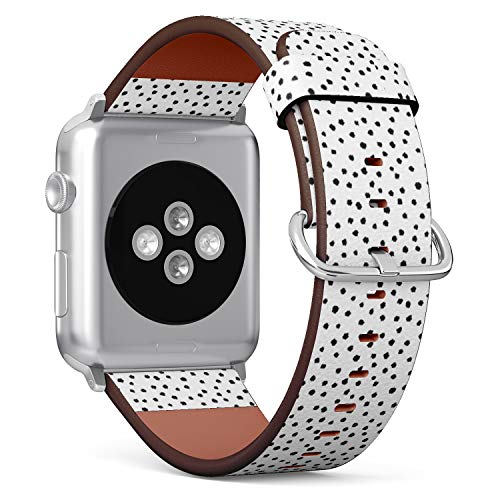 Compatible with Small Apple Watch 38mm, 40mm, 41mm (All Series) Leather Watch Wrist Band Strap Bracelet with Adapters (Polka Dot)