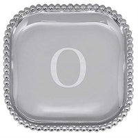 The original PEARLED 10in SQUARE PLATTER Engraved -O- by Mariposa