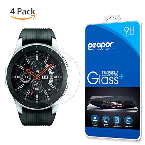 Screen Protector for Samsung Galaxy Watch 46mm (2018) Smartwatch,Geapor [4 Pack] Anti-Scratch Hard Tempered Glass Protective