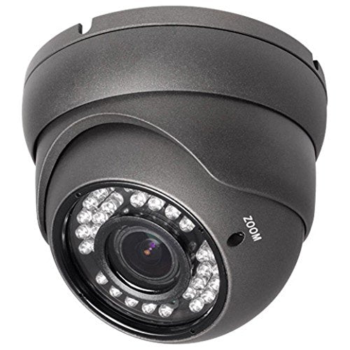 SPT Security Systems INS-D1200G Outdoor 3 Axis IR Dome Camera, 1000TVL 2.8mm to 12mm Varifocal Lens (Gray)