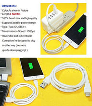 Load image into Gallery viewer, USB 3.1 to Type A USB 3.0 Male Micro Cable 3ft/1m Data Cord for LG V20 VS995 Verizon - White
