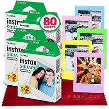 Load image into Gallery viewer, FUJIFILM instax SQUARE Instant Film (80 Exposures) For SQ6, SP-3, SQ20 + FiberTique Cleaning Cloth
