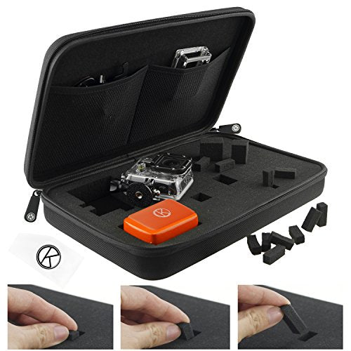 Cam Kix Carrying Case With Customizable Interior For Gopro Hero 5 Black And Session, Hero 4, Session,