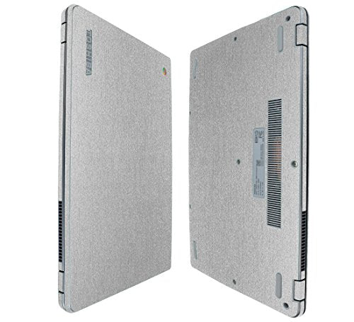 Skinomi Brushed Aluminum Full Body Skin Compatible with Toshiba Chromebook 2 13.3 inch (2nd Gen, 2015)(Full Coverage) TechSkin Anti-Bubble Film