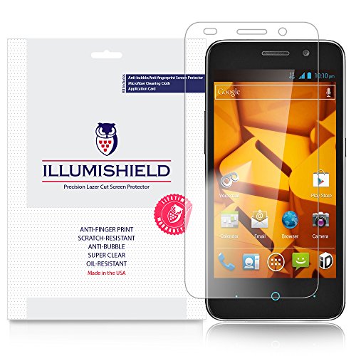 iLLumiShield Screen Protector Compatible with ZTE Obsidian (3-Pack) Clear HD Shield Anti-Bubble and Anti-Fingerprint PET Film