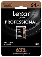 Load image into Gallery viewer, Lexar Professional 633x 64GB SDXC UHS-I/U3 Card (Up to 95MB/s Read) w/Image Rescue 5 Software - LSD64GCBNL633
