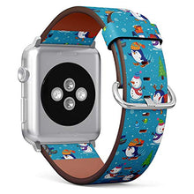 Load image into Gallery viewer, (Cute Cartoon Pattern with Penguin Skating in Winter Snow) Patterned Leather Wristband Strap for Fitbit Ionic,The Replacement of Fitbit Ionic smartwatch Bands
