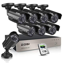 Load image into Gallery viewer, Zosi 8 Ch 1080 P Security Cameras System With Hard Drive 1 Tb,8 Channel 1080 P Cctv Dvr Recorder With 8pc
