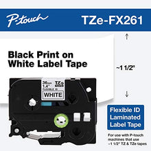 Load image into Gallery viewer, Brother Genuine P-touch TZE-FX251 Tape, 1&quot; (0.94&quot;) Wide Flexible-ID Laminated Tape, Black on White, Best Suited for Wire Wrapping and Flagging, Water-Resistant, 0.94&quot; x 26.2&#39; (24mm x 8M), TZEFX251
