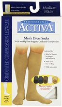 Load image into Gallery viewer, Activa 20-30 mmHg Men&#39;s Firm Support Dress Socks, White, Medium
