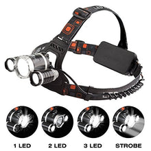 Load image into Gallery viewer, Vividled Headlamp Waterproof Rechargeable LED Head lamp - Cree Headlamp Flashlight Work Headlight for Running Camping Hiking Outdoor
