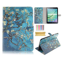 Load image into Gallery viewer, UUcovers Case for Samsung Galaxy Tab S2 8.0 inch (SM-T710/T715), Slim Lightweight Van Gogh Oil Painting Folio Stand Synthetic Leather Magnetic Wallet Cover with Pocket Card Holder, Almond Blossom
