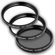 Load image into Gallery viewer, Fotodiox Filter Kit, Uv, Circular Polarizer, Soft Diffuser, 49mm For Canon, Nikon, Sony, Olympus, Pe
