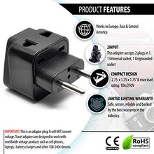 Load image into Gallery viewer, OREI Europe Power Plug Adapter Works in Russia, Turkey, Ethiopia, Korea, Monaco and More   (Type C) - 4 Pack, Black
