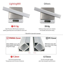 Load image into Gallery viewer, LightingWill 5-Pack U-Shape LED Aluminum Channel 3.28ft/1M Anodized Sliver Aluminum Track for &lt;20mm Width SMD3528 5050 LED Strips with Oyster White Cover, End Caps and Mounting Clips U04S5
