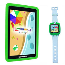 Load image into Gallery viewer, LINSAY New F7KGWG7 Kids Tablet Green Bundle with 1.5&quot; Smart Watch Kids Cam Selfie Green up to 32GB
