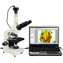 Load image into Gallery viewer, OMAX 40X-2000X LED Trinocular Compound Microscope with Reversed Nosepiece and 30 Degree Siedentopf Viewing Head and 9.0MP USB Camera

