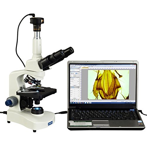 OMAX 40X-2000X LED Trinocular Compound Microscope with Reversed Nosepiece and 30 Degree Siedentopf Viewing Head and 9.0MP USB Camera