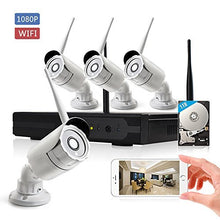 Load image into Gallery viewer, KORANG 4CH 1080P Wireless Security Camera System WiFi NVR Kit with Four 2.0 Megapixel Outdoor Waterproof Wireless IP Cameras, 100Ft Night Vision,1TB HDD Pre-Installed
