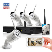 KORANG 4CH 1080P Wireless Security Camera System WiFi NVR Kit with Four 2.0 Megapixel Outdoor Waterproof Wireless IP Cameras, 100Ft Night Vision,1TB HDD Pre-Installed