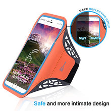 Load image into Gallery viewer, Cell Phone Armband Case Workout Walking Running Holder Arm Bands for Samsung Galaxy S22+/ S21 FE/ S10 Plus/ A51/ Google Pixel 6/ 5a 5G/ 4a 5G/ 3 XL/BLU Vivo X6/ G9 Pro/ G70/ G50 Mega (Orange)

