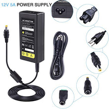 Load image into Gallery viewer, 60W 12V 5A Power Supply AC DC Adapter AC 100-240V to DC 12V Transformers Power Supply LED Driver for LED Strip Light, Tape Light, Rope Light
