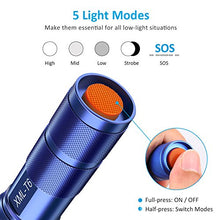 Load image into Gallery viewer, Pack of 4 Tactical Flashlights, BYBLIGHT 800 Lumen Ultra Bright XML-T6 LED Flashlight with 5 Modes, Zoomable, Waterproof, Handheld Small Flashlight for Outdoor Camping, Fishing and Hunting (colorful)
