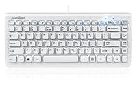 Perixx Periboard-407 Wired USB Mini Keyboard, Small Travel Portable Chiclet Key Keyboard with 11 Hot Keys, Piano White, US Layout