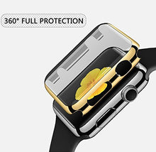 Load image into Gallery viewer, Josi Minea Apple Watch [38mm] Protective Snap-On Case with Built-in Clear Glass Screen Protector - Premium Anti-Scratch &amp; Shockproof Shield Guard Full Cover for Apple Watch - 38mm [ Gold ]
