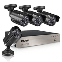 ZOSI 8-Channel HD-TVI 1080N/720P Video Security System DVR recorder with 4x HD 1280TVL Indoor/Outdoor Weatherproof CCTV Cameras NO Hard Drive ,Motion Alert, Smartphone& PC Easy Remote Access