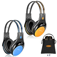 Load image into Gallery viewer, Simolio Dual Channel Universal IR Car Headphones with Volume Limited, Vehicle Compatibility Listed in Q&amp;A for Double Check, Work with Most DVD Systems, Wireless Automotive Headphones for Kids Car Trip
