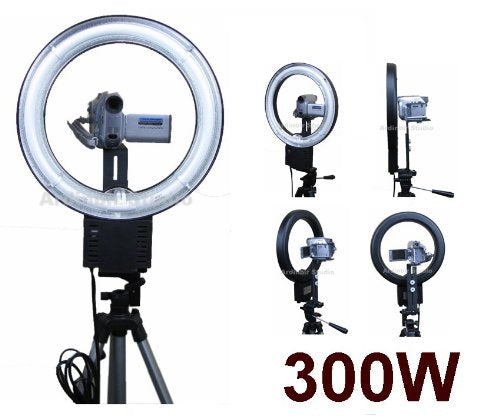 Ardinbir Photography 300W 5400K Video Ring Light Lamp for DV Camcorder, Outdoor, and Wedding Lighting