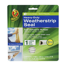 Load image into Gallery viewer, Duck Brand Heavy-Duty Self Adhesive Weatherstrip Seal for Large Gap, White, 3/8-Inch x 1/4-Inch x 17-Feet, 1 Seal, 282433
