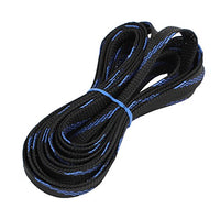 Aexit 12mm PET Tube Fittings Cable Wire Wrap Expandable Braided Sleeving Black Blue Microbore Tubing Connectors 5M Length